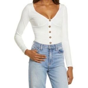 Reformation Virgil Knit Top in White Size S